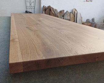 Piano tavolo grande in legno di rovere / Realizzato su misura / Diverse dimensioni / Piano di lavoro / Piano in rovere massello