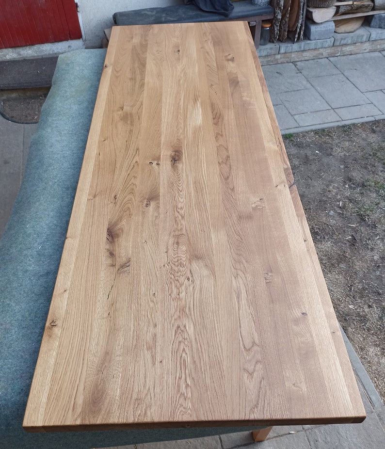 Piano tavolo in legno di rovere / Su misura / Diverse dimensioni / Piano di lavoro / Piano in rovere massiccio per tavolo da caffè o da pranzo immagine 5