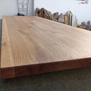 Piano tavolo in legno di rovere / Su misura / Diverse dimensioni / Piano di lavoro / Piano in rovere massiccio per tavolo da caffè o da pranzo immagine 2
