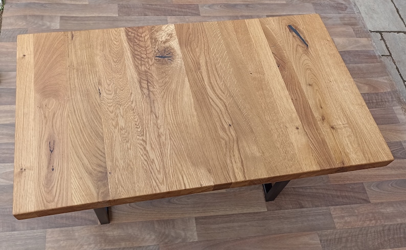 Piano tavolo in legno di rovere / Su misura / Diverse dimensioni / Piano di lavoro / Piano in rovere massiccio per tavolo da caffè o da pranzo immagine 6