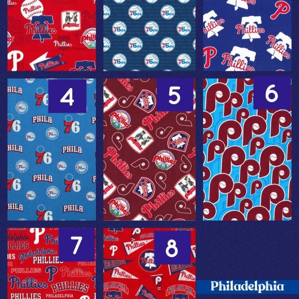 Philadelphia Phillies & 76ers 100% Cotton Fabric!