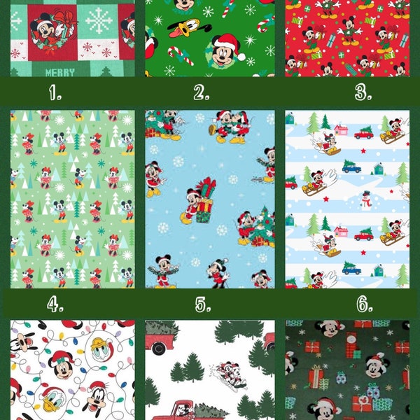 Mickey & Minnie Mouse Christmas 100% Cotton Fabric!