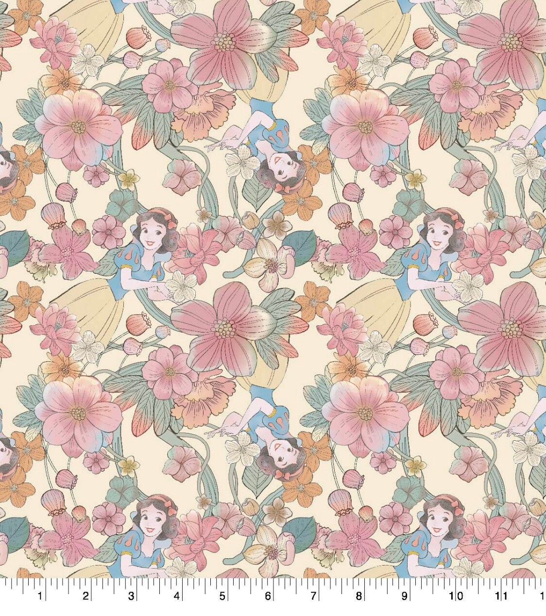 Disney Princess Snow White & Seven Dwarfs Fabric 100% Cotton | Etsy
