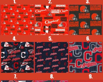 Cleveland Browns & Cleveland Indians Print Fabric 100% Cotton!