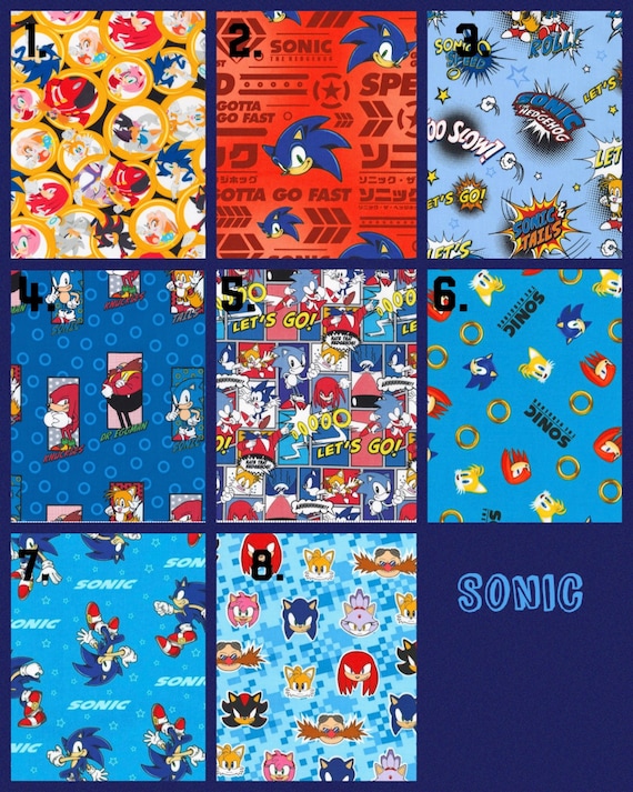 Sonic the Hedgehog 100 Cotton Fabric Etsy UK
