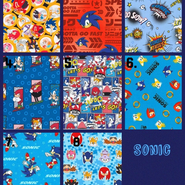 Sonic the Hedgehog 100% Cotton Fabric!