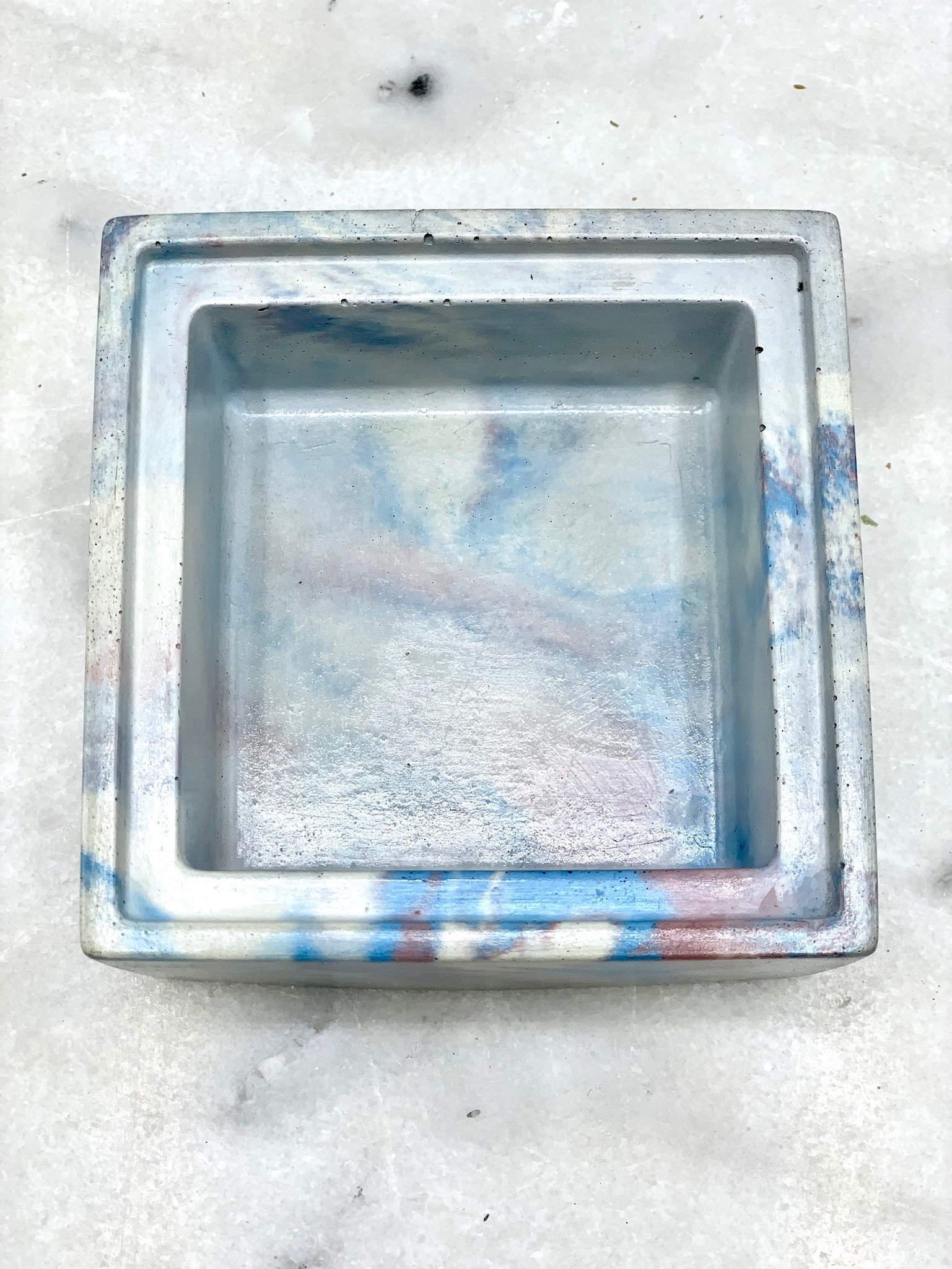 Contenedor de hormigón con tapa almacenamiento caja | Etsy