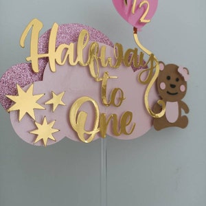 Halfway to One Cake Topper. Halfway to One. Halfway to One Birthday. - Etsy