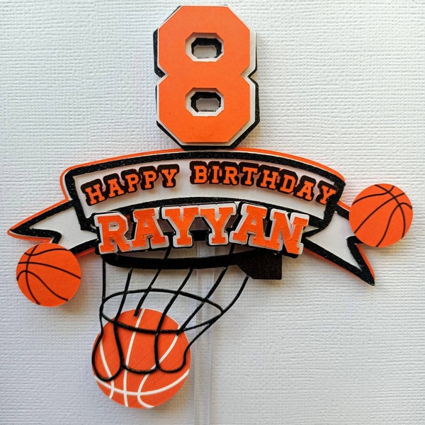 Basketball cake topper, basketball party,  personalised basketball cake topper.