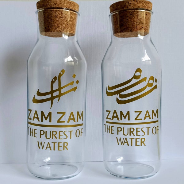 DIY Étiquettes de bouteilles d'eau Zam Zam, AUTOCOLLANTS UNIQUEMENT, cadeaux du Ramadan, étiquettes de bouteilles d'eau Zam Zam.