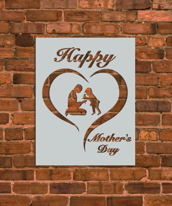 Happy Mother's Day Stencil | Etsy
