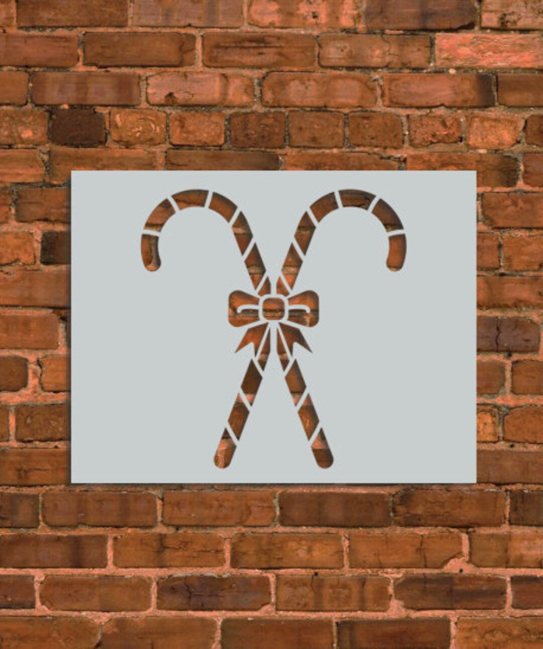 Christmas Candy Cane Stencil - Etsy