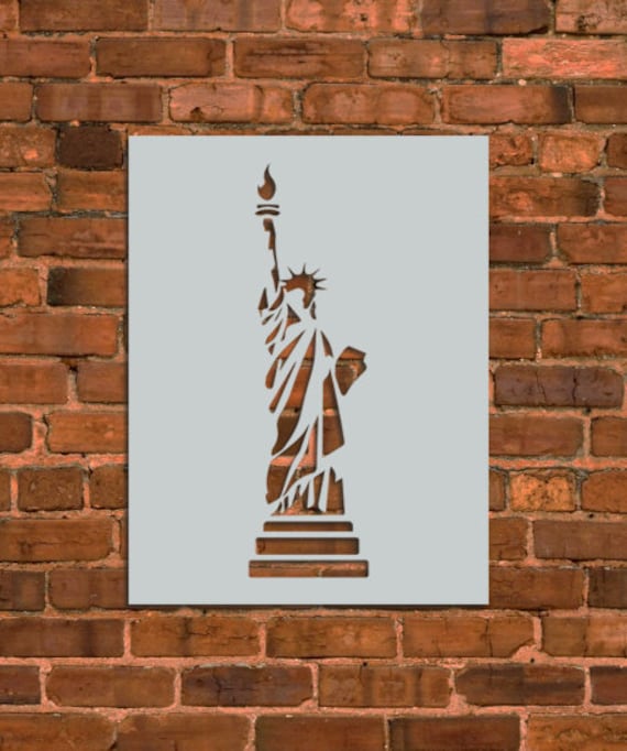 Pochoir Statue de la Liberté n ° 2 - Pochoir New York pour peinture murale, bois chante, décor tissus. Réutilisable et durable
