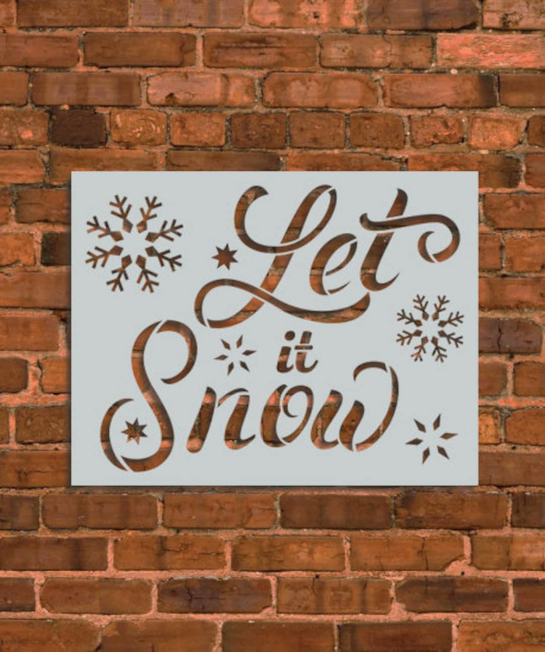 Let It Snow Stencil - Etsy