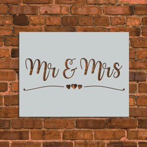 Mr and Mrs Wedding Stencil