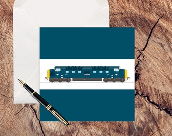 British Rail Deltic Class 55 'Alycidon' D9009 Train Greetings Card (blank inside for your own message)