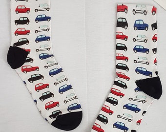 Classic Mini Coopers Cotton Socks, British motoring icon