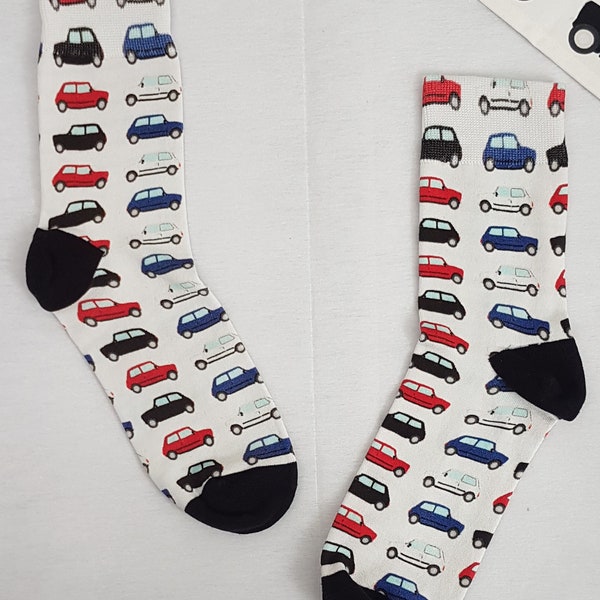 Classic Mini Coopers Cotton Socks, British motoring icon