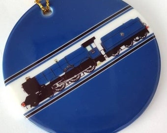 GWR 6023 King Edward II Locomotive in British Railways Express Blue Christmas Ornament, Decoration