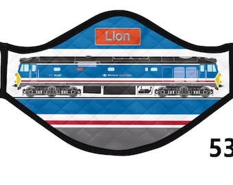 HST, Intercity Swallow Livery, Class 55 Deltic, Class 37, Class 50, Class 52 Western, Class 89 Badger diesel train face coverings, railways