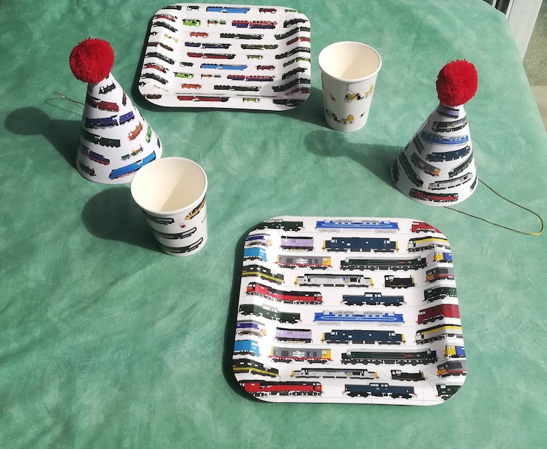 Trains birthday party cups pack of 8 paper cups image 4