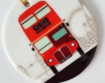 London Routemaster Red Double Decker Bus  Christmas Ornament, Decoration