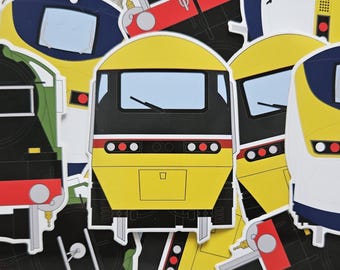Train die-cut weatherproof stickers (with residue free removal)