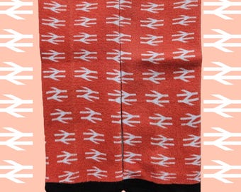 Kids' British Rail Double Arrow / Train Print Socks (Red)
