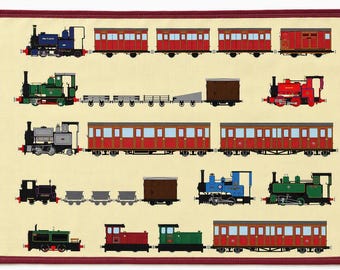 Talyllyn Railway 75th Anniversary Train Tea Towel feat. Dolgoch, Edward Thomas, Alf, Tom Rolt, Sir Haydn (Skarloey Rly)