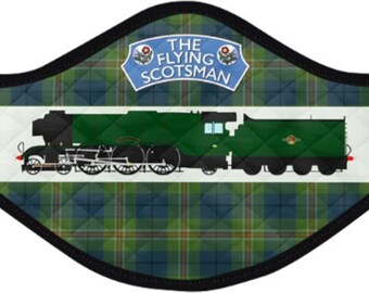 Flying Scotsman, Mallard, Union South Africa, Nigel Gresley Rocket, face masks, facecoverings, breathable, cotton, elasticated, steam train,