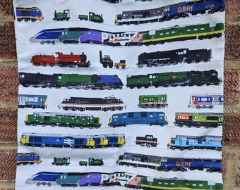 Greatest Gathering Locomotives Trains Print - Cotton Tote Bag 35 cm x 45cm