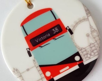 New Bus For London Routemaster Double Decker Christmas Ornament, Decoration