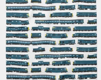 British Rail BR Blue Locomotives Tea Towel (Dish Cloth, Kitchen Towel)