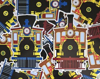 Golden Spike American Transcontinental Railroad Locomotives No. 60 'Jupiter' & No. 119 die-cut weatherproof stickers