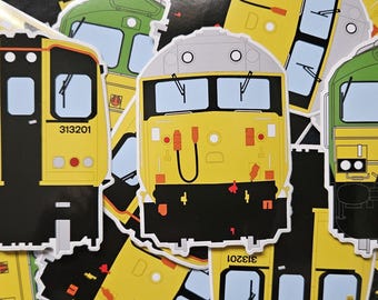 Train die-cut weatherproof stickers (with residue free removal)