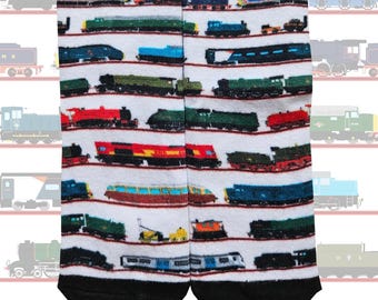 Kids' Railway 200 Locomotive / Train Print Socks (White)