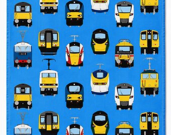 Electric Trains Tea Towel, Dish Cloth, Kitchen Towel featuring Classes 91, 73, 88, Eurostar, Azuma, Pendolino, Transpennine etc