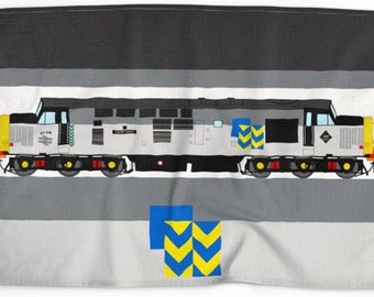 Class 37 37714 Cardiff Canton Diesel Train Tea Towel, Dish Cloth, Kitchen Towel