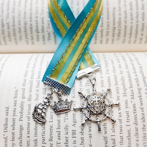 Prince Nikolai Lantsov - Six of Crows Crooked Kingdom Inspired - Grishaverse - Silver Teal Ribbon Bookmark Shadow and Bone