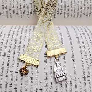 Beauty and the Beast Ribbon Bookmark / Fairy Tale Charm