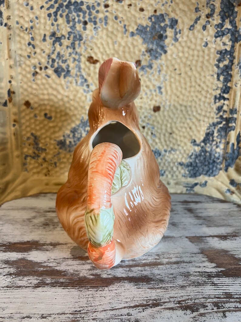Vintage Ceramic Bunny Pitcher - Etsy