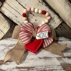 Valentine beaded heart hanging Decor