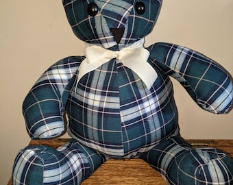 Memory BEAR made from Clothing Bedding Fabric of almost any kind.  Please read all details in description.