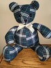 Memory Bear made from Clothing Bedding Fabric of any kind. Made to Order Any orders placed after 10/17 are NOT guaranteed for Christmas 