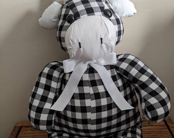 Memory COW made from Clothing Bedding Fabric of any kind. PLEASE read all details in the description before placing an order.