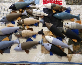 Trout FISH Made from Loved Ones Clothing Please read full description