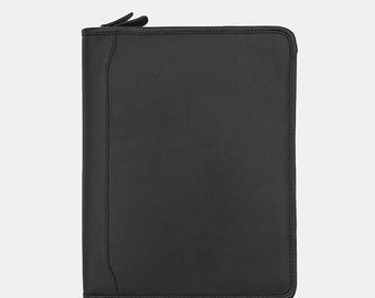 Leather Zip Folder, A4 File Conference Folder, Black Leather Folio, Leather Organizer, Corporate Gifts