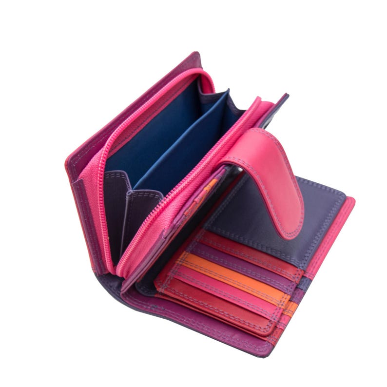 Rainbow Leather Purse For Women RFID Colourful Bifold Wallet Personalised Initials Gift For Her Birthday Holiday Pride image 12