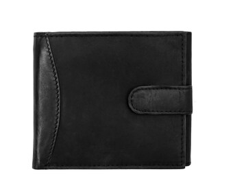 Cartera personalizada con bandeja de monedas integrada, carteras negras para hombre RFID, regalo de cuero para él, cartera de cuero para hombre, regalo hecho a mano, mejor regalo