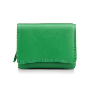 Personalised Wallet for Women RFID Small Leather Coin Purse Compact Card Holder Gift for Her UK Green